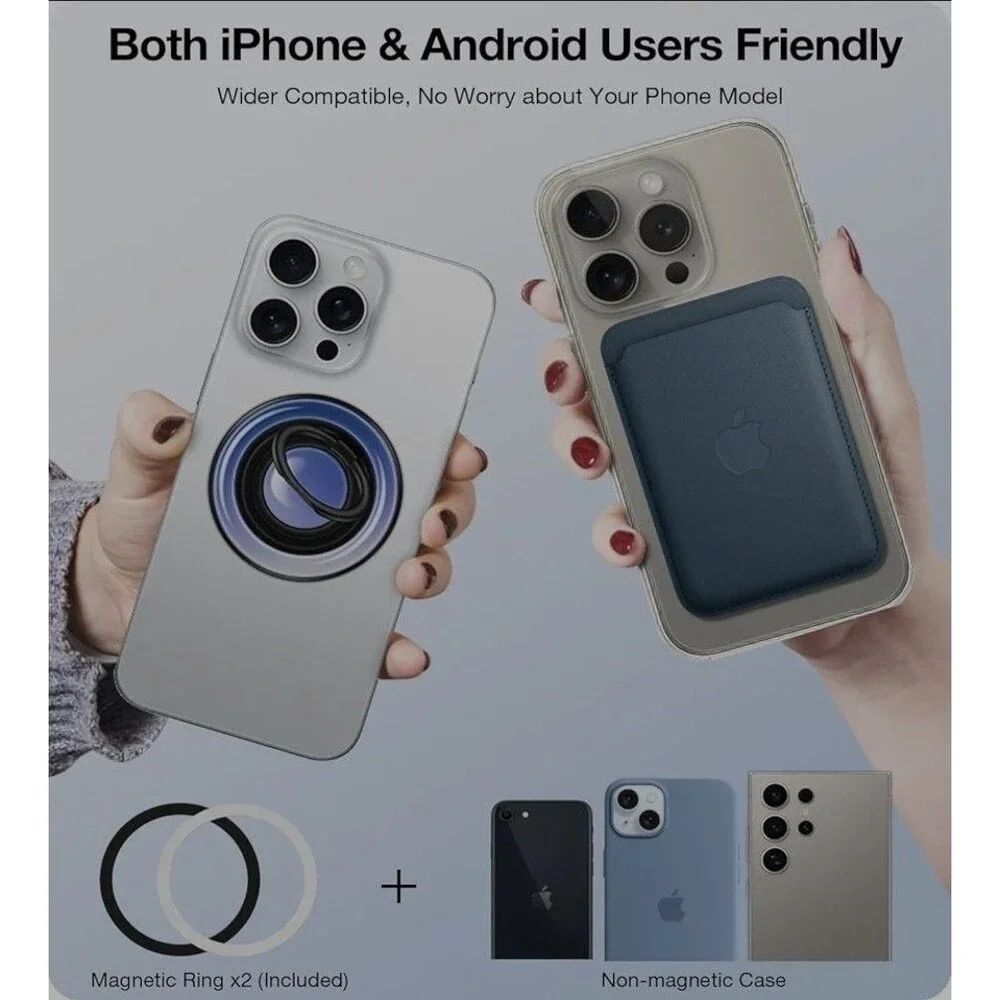 Phone Ring Grip for MagSafe with Fidget Spinner [2025] - 360° Black Galaxy - Picture 12 of 12